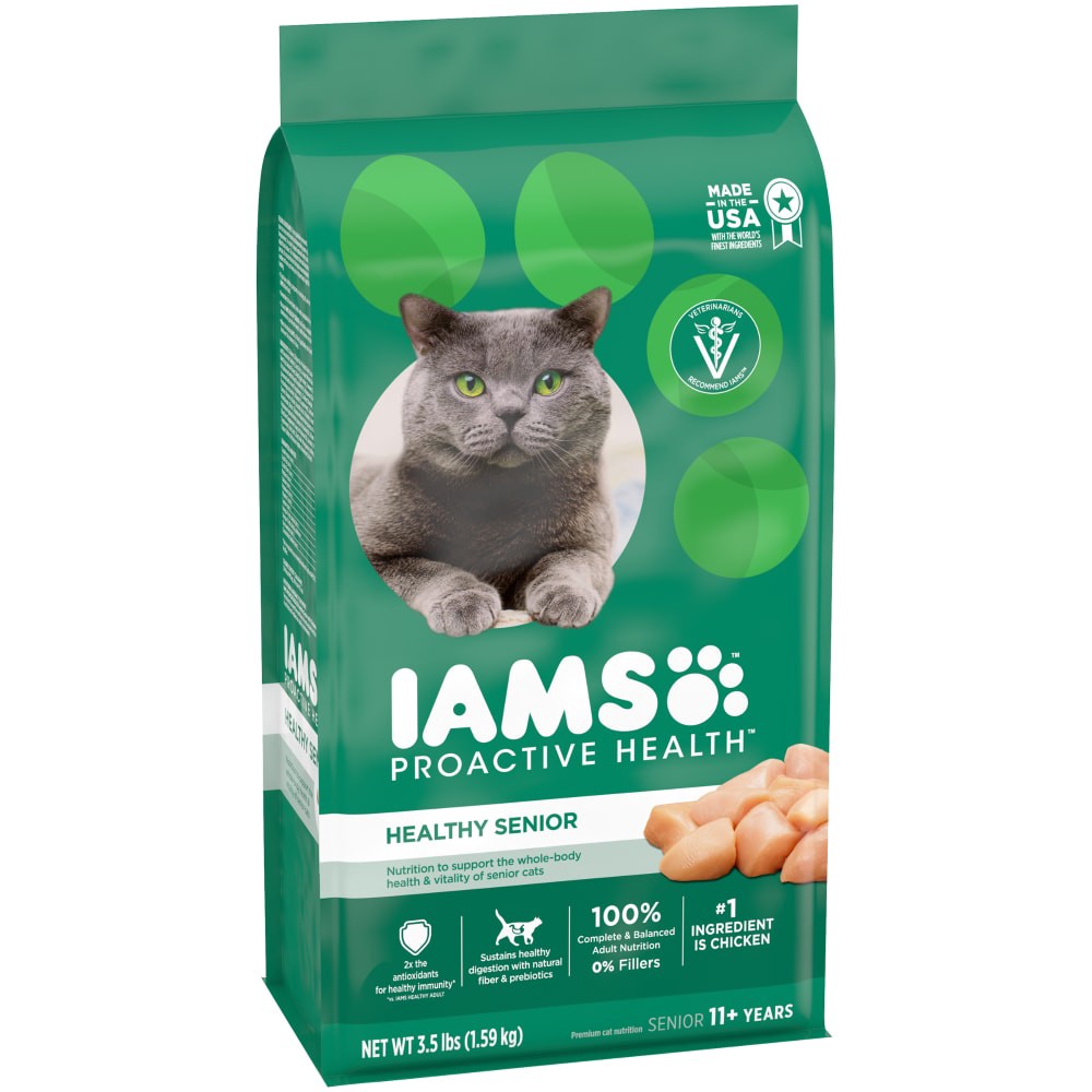 IAMS PROACTIVE HEALTH Healthy Senior Dry Cat Food with Chicken Cat ...