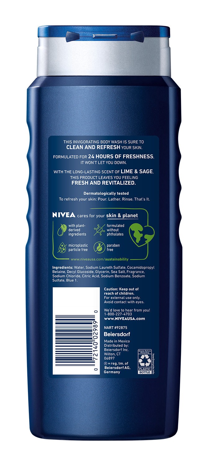 slide 6 of 6, Nivea NIVEA MEN Vitality Body Wash, 16.9 Fl Oz Bottle, 16.9 oz