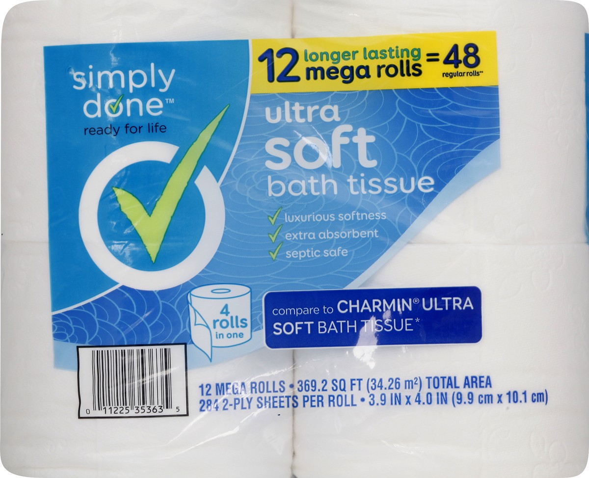 slide 7 of 8, Simply Done Ultra Soft Bath Tissue Mega Rolls, 12 ct