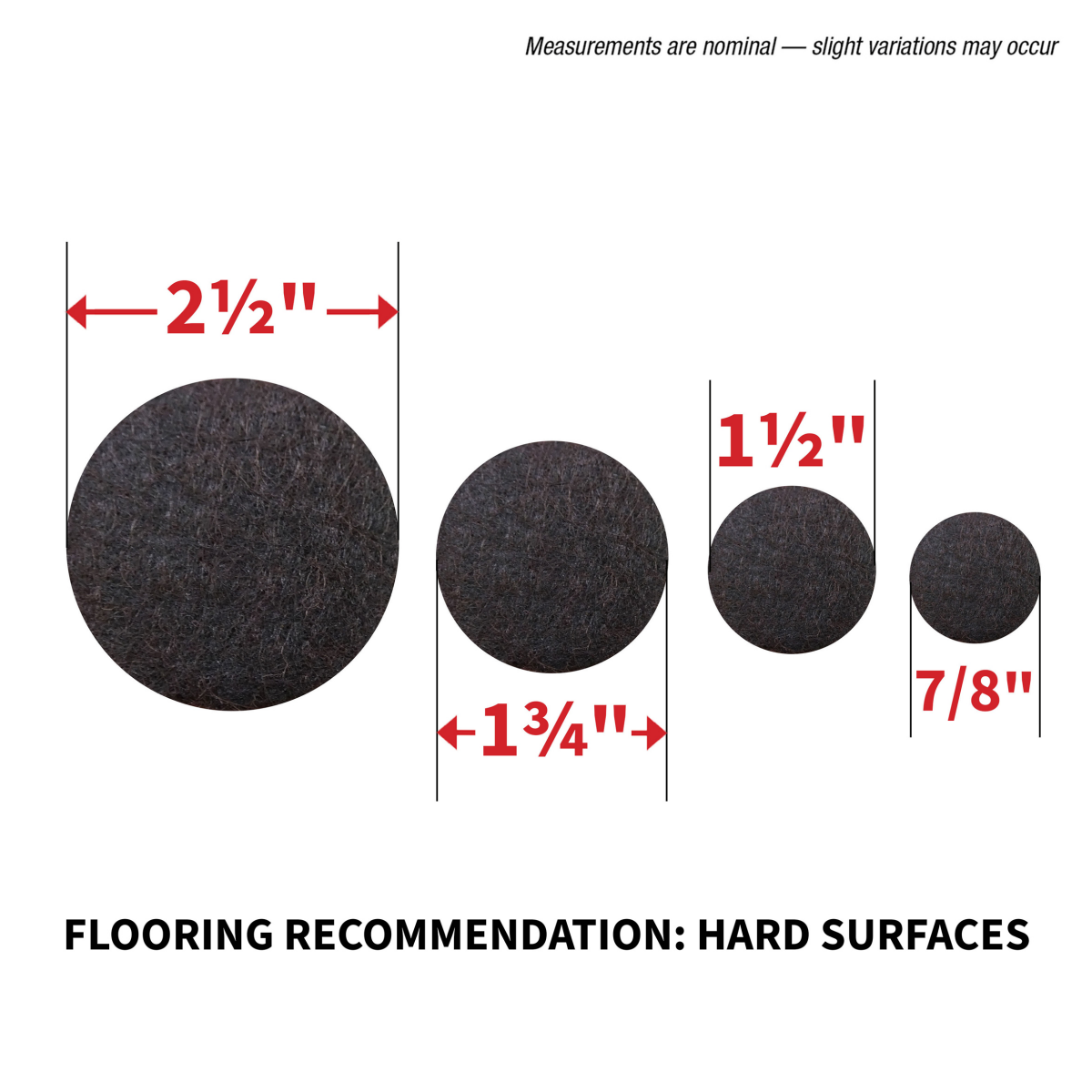slide 5 of 8, Super Sliders with Gorilla Glue Brown Round Assorted Felt Pads Value Pack, 136 ct