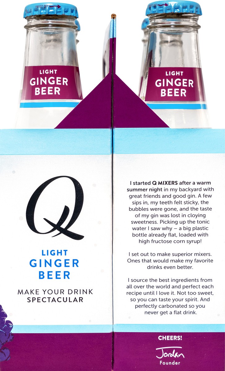 slide 6 of 7, Q Drinks 4 Pack Light Ginger Beer 4 ea, 4 ct