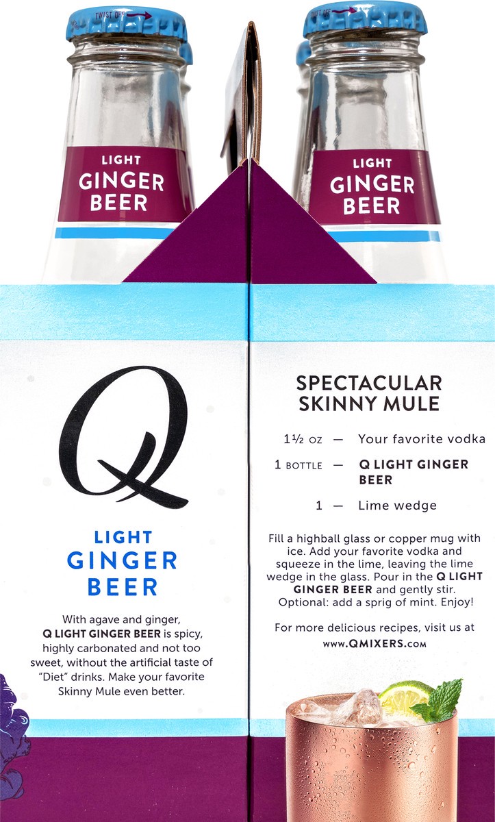 slide 7 of 7, Q Drinks 4 Pack Light Ginger Beer 4 ea, 4 ct