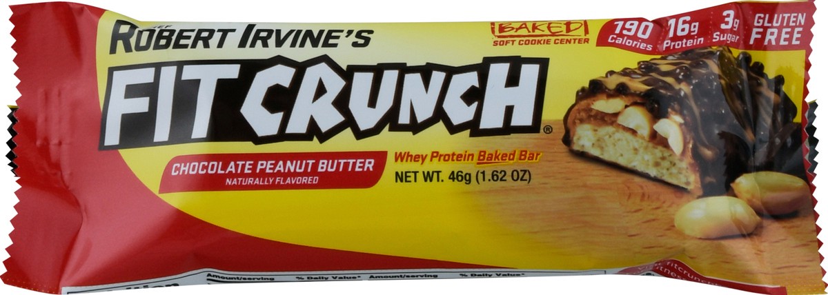 slide 14 of 14, FITCRUNCH Chocolate Peanut Butter Whey Protein Baked Bar 1.62 oz, 1.62 oz