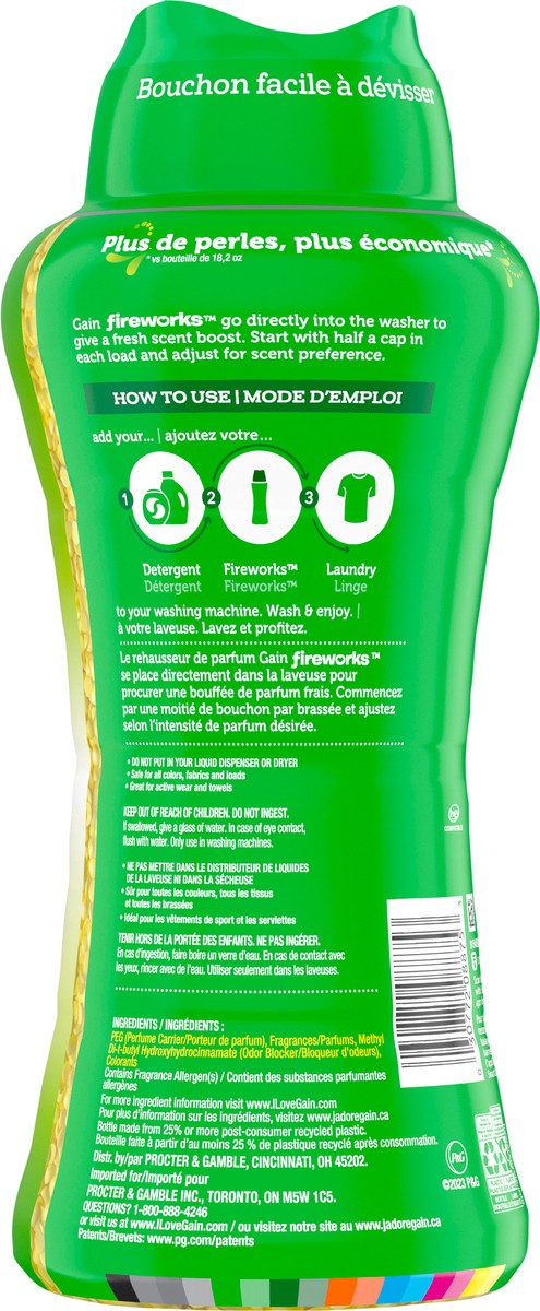 slide 4 of 6, Gain In-Wash Laundry Scent Booster, Original Scent, 24.0 OZ, Fresh Extender + Odor Protection, 1.5 lb