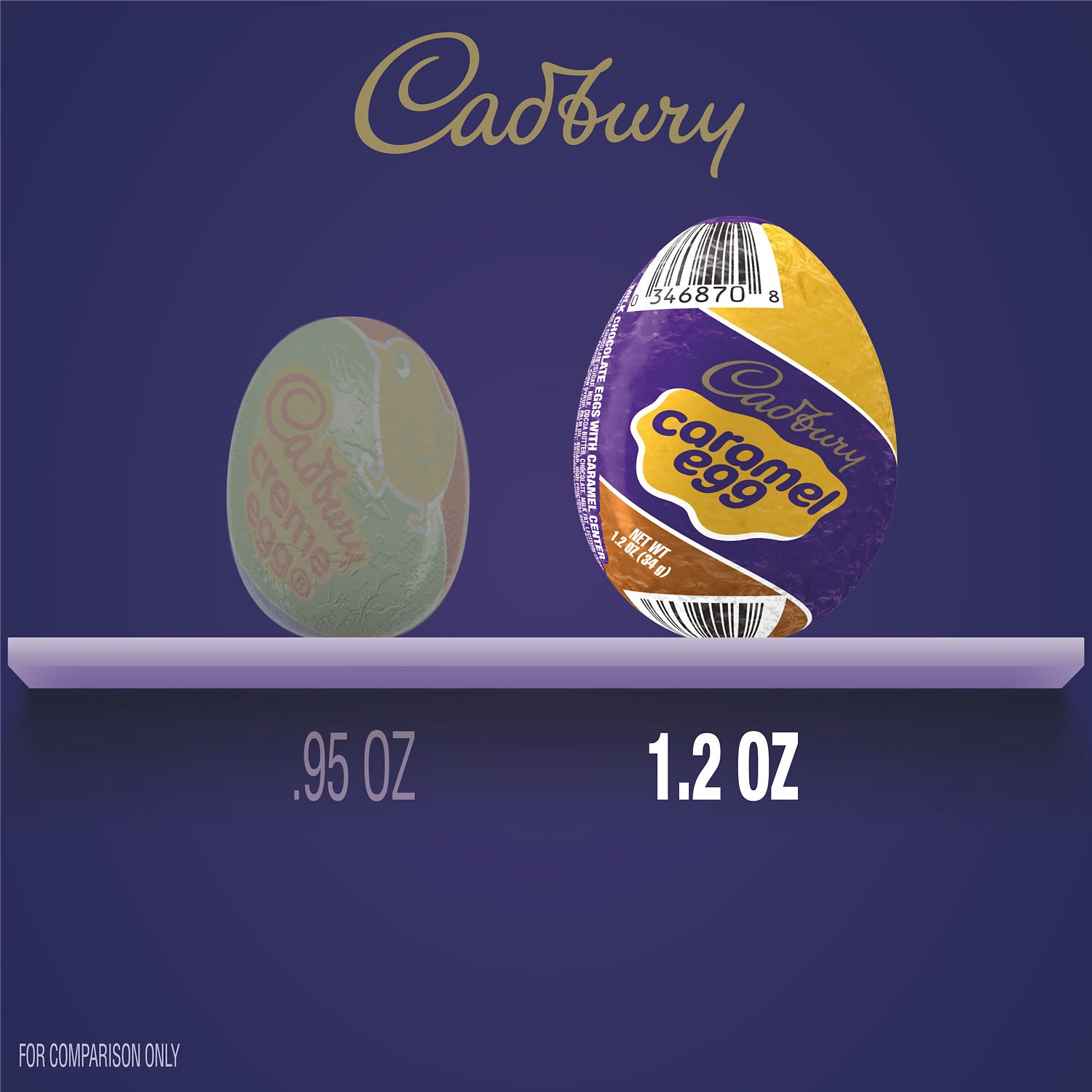slide 4 of 8, Cadbury CARAMEL EGG Milk Chocolate Caramel, Easter Candy Box, 1.2 oz (4 Pieces), 1.2 oz