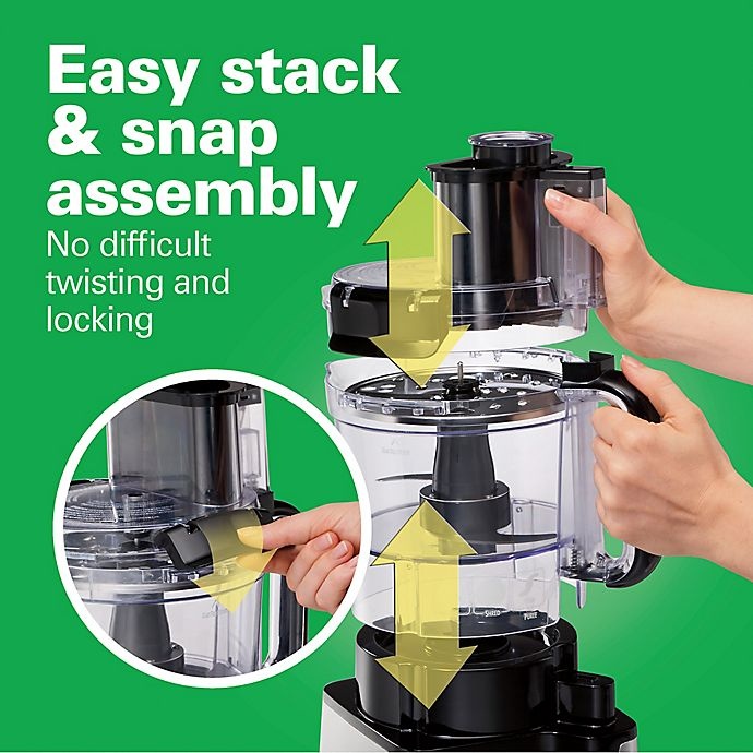 slide 2 of 7, Hamilton Beach Stack & Snap 12-Cup Food Processor, 1 ct