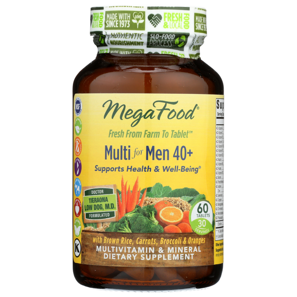 slide 1 of 1, MegaFood Multi For Men 40+ Multivitamin & Mineral Dietary Supplement, 60 ct