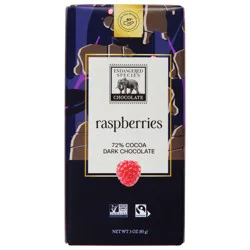 Endangered Species Dark Chocolate With Raspberries Chocolate Bar