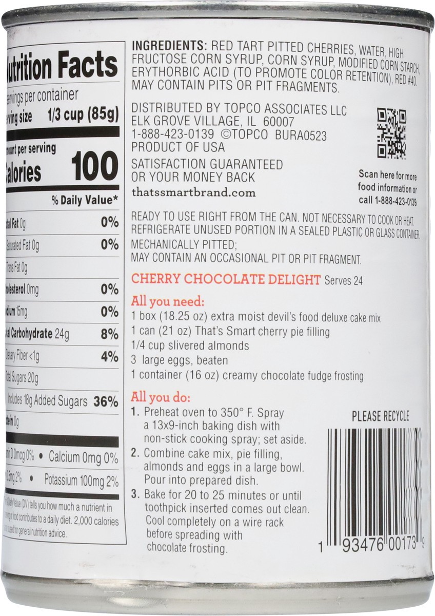 slide 10 of 15, That's Smart! Cherry Pie Filling - 21 oz, 21 oz
