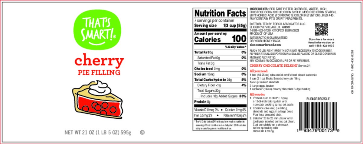 slide 14 of 15, That's Smart! Cherry Pie Filling - 21 oz, 21 oz