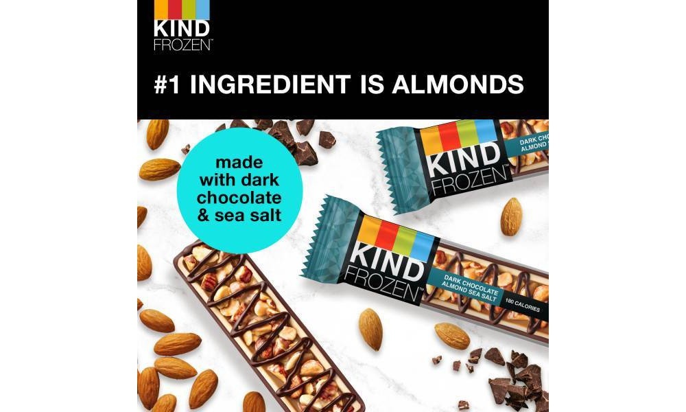 KIND FROZEN Dark Chocolate Almond Sea Salt Creamy Almond Bars 5-1.60 Fl ...