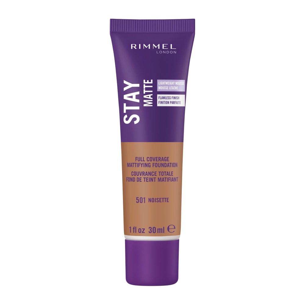 slide 1 of 1, Rimmel London Stay Matte Full Coverage Mattifying Foundation, 1 fl oz