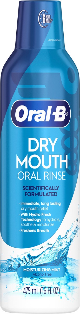 slide 3 of 3, Oral-B Oral B Dry Mouth Oral Rinse, Moisturizing Mint Flavor, 475mL (16 fl oz), 16 fl oz