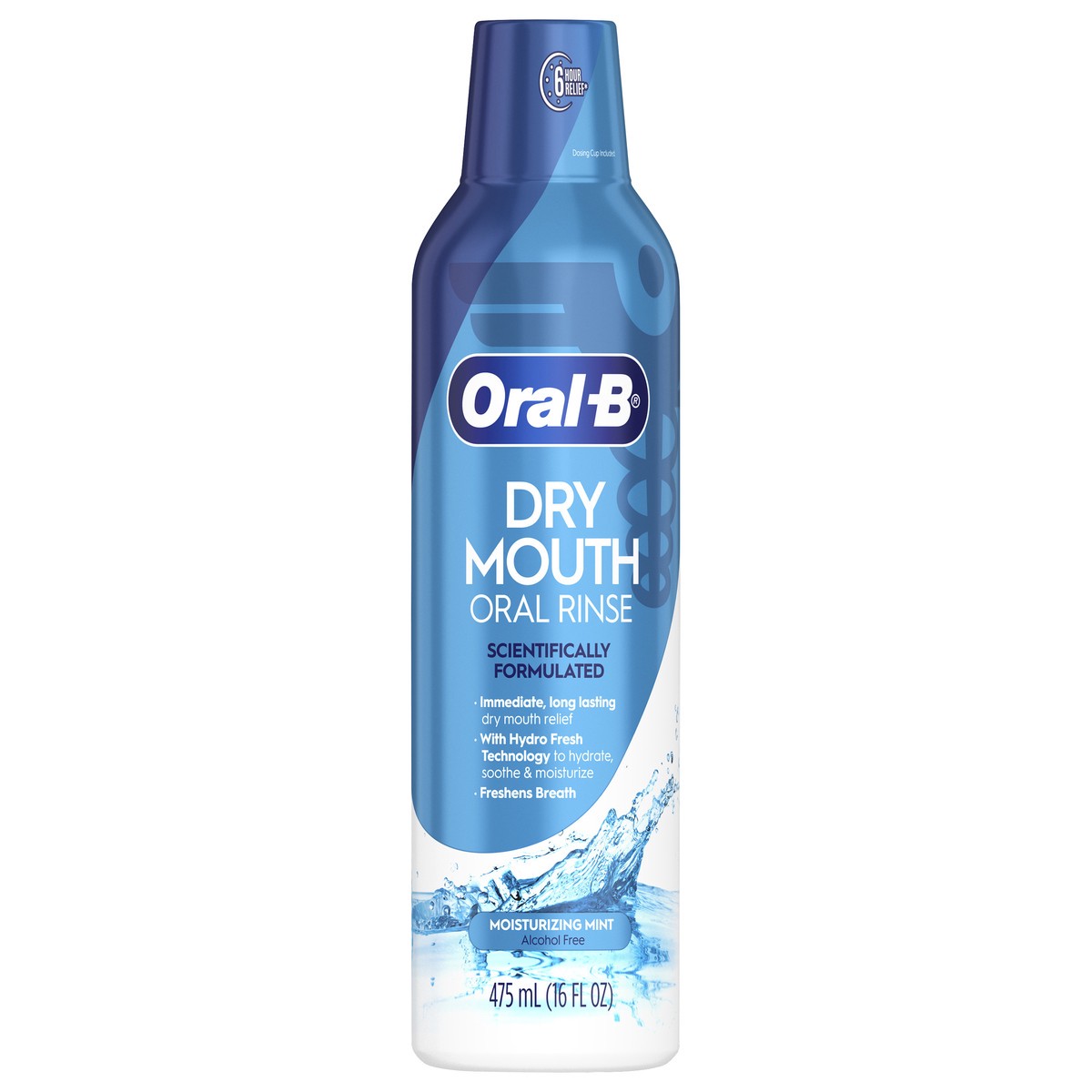 slide 1 of 3, Oral-B Oral B Dry Mouth Oral Rinse, Moisturizing Mint Flavor, 475mL (16 fl oz), 16 fl oz