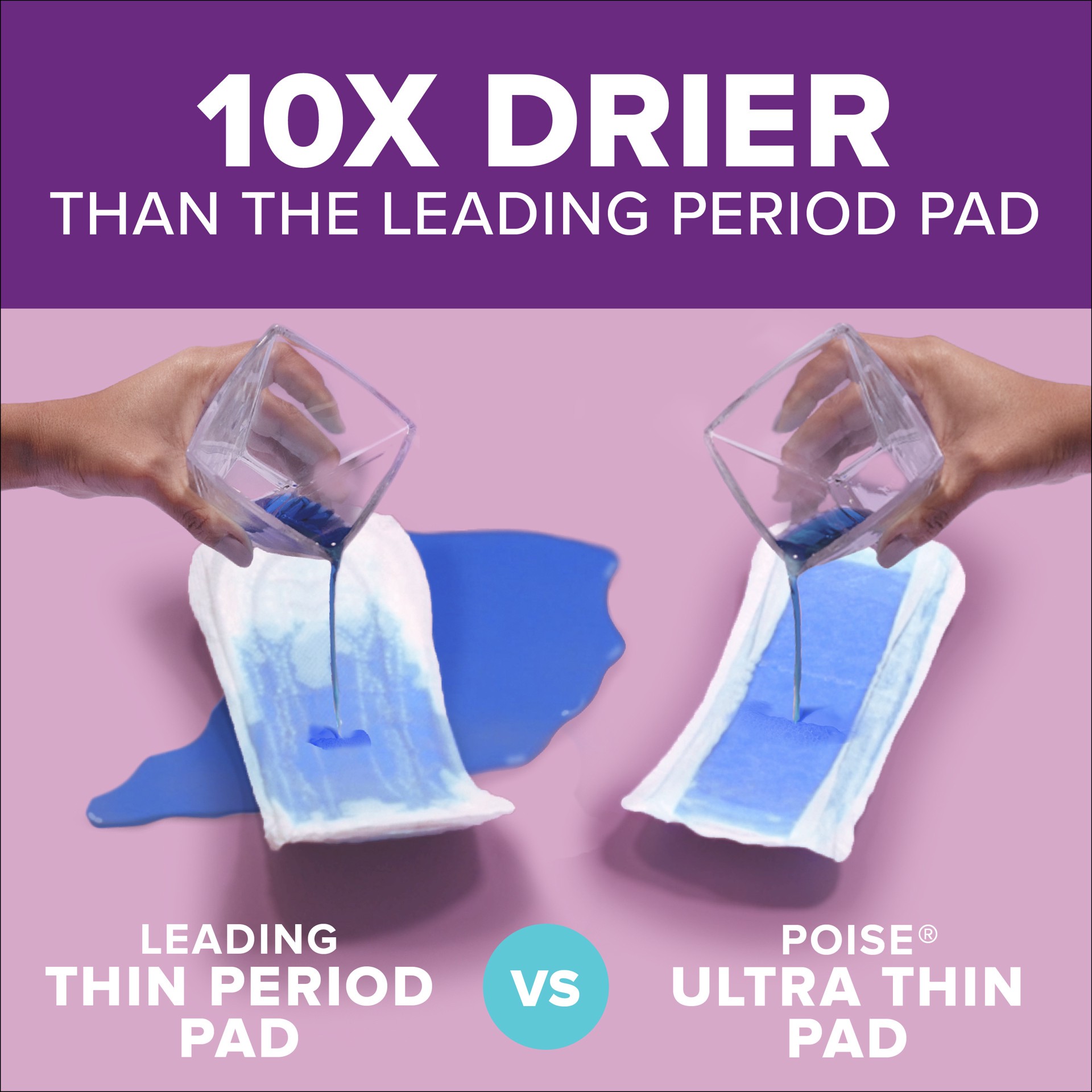 slide 5 of 5, Poise Ultra Thin Incontinence Pads & Postpartum Incontinence Pads, 6 Drop Ultimate Absorbency, Long Length, 40 Count, 40 ct