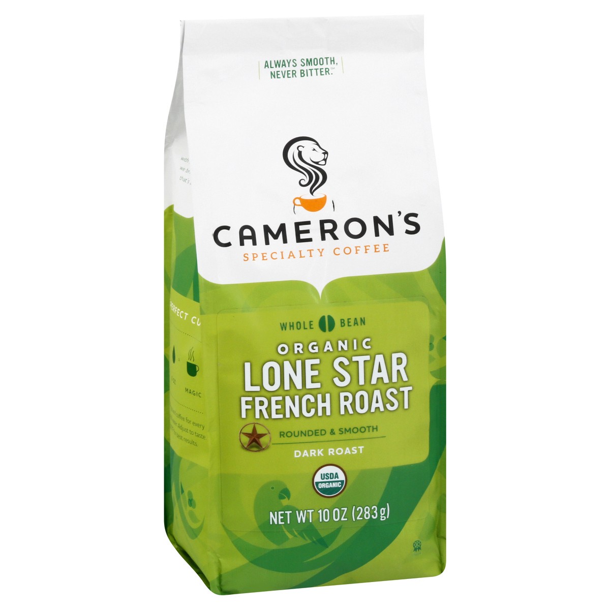 slide 2 of 12, Cameron's Organic Whole Bean Dark Roast Lone Star French Roast Coffee - 10 oz, 10 oz