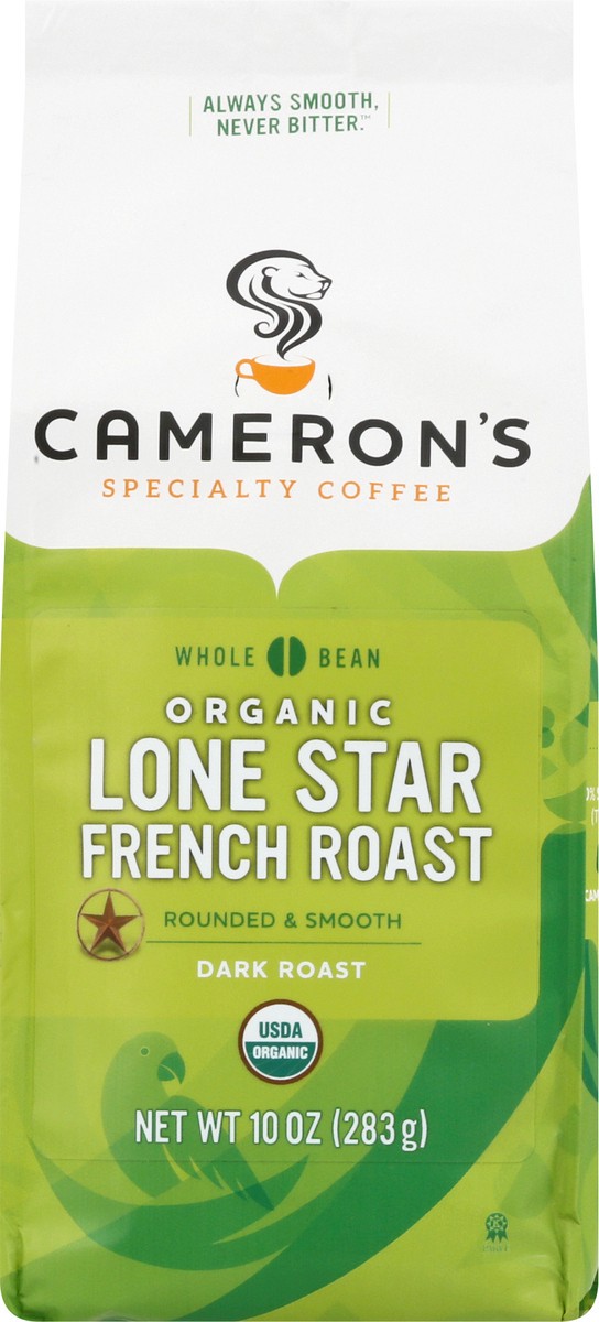 slide 6 of 12, Cameron's Organic Whole Bean Dark Roast Lone Star French Roast Coffee 10 oz, 10 oz