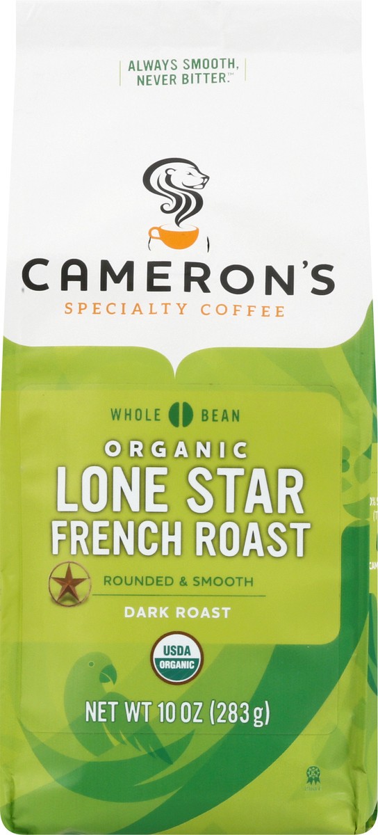 slide 9 of 12, Cameron's Organic Whole Bean Dark Roast Lone Star French Roast Coffee - 10 oz, 10 oz