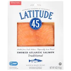 Latitude 45 Smoked Atlantic Traditional Salmon 4 oz
