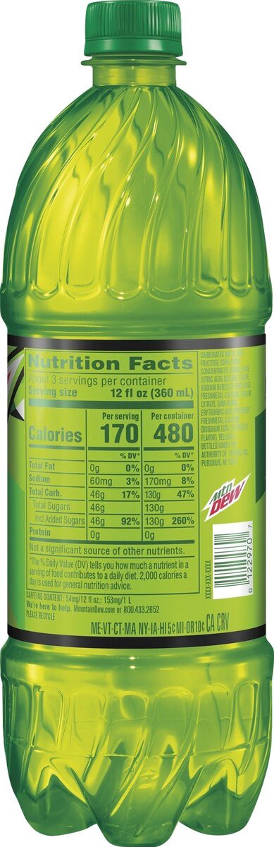 slide 3 of 4, Mountain Dew Soda, Citrus, 1 liter