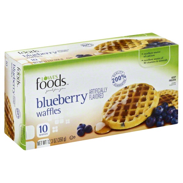 slide 1 of 1, Lowes Foods Waffles Blueberry, 12.3 oz