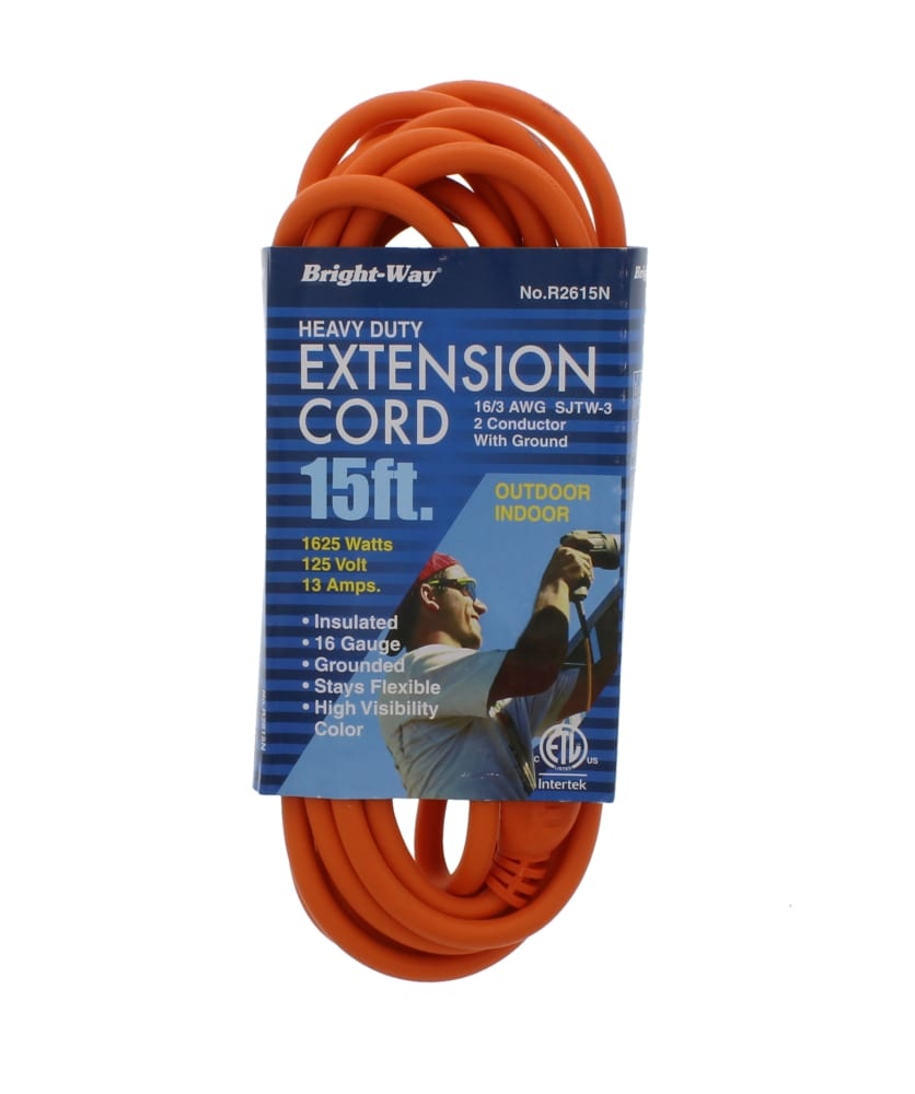 slide 1 of 1, Bright-Way Heavy Duty Extension Cord, 15 ft