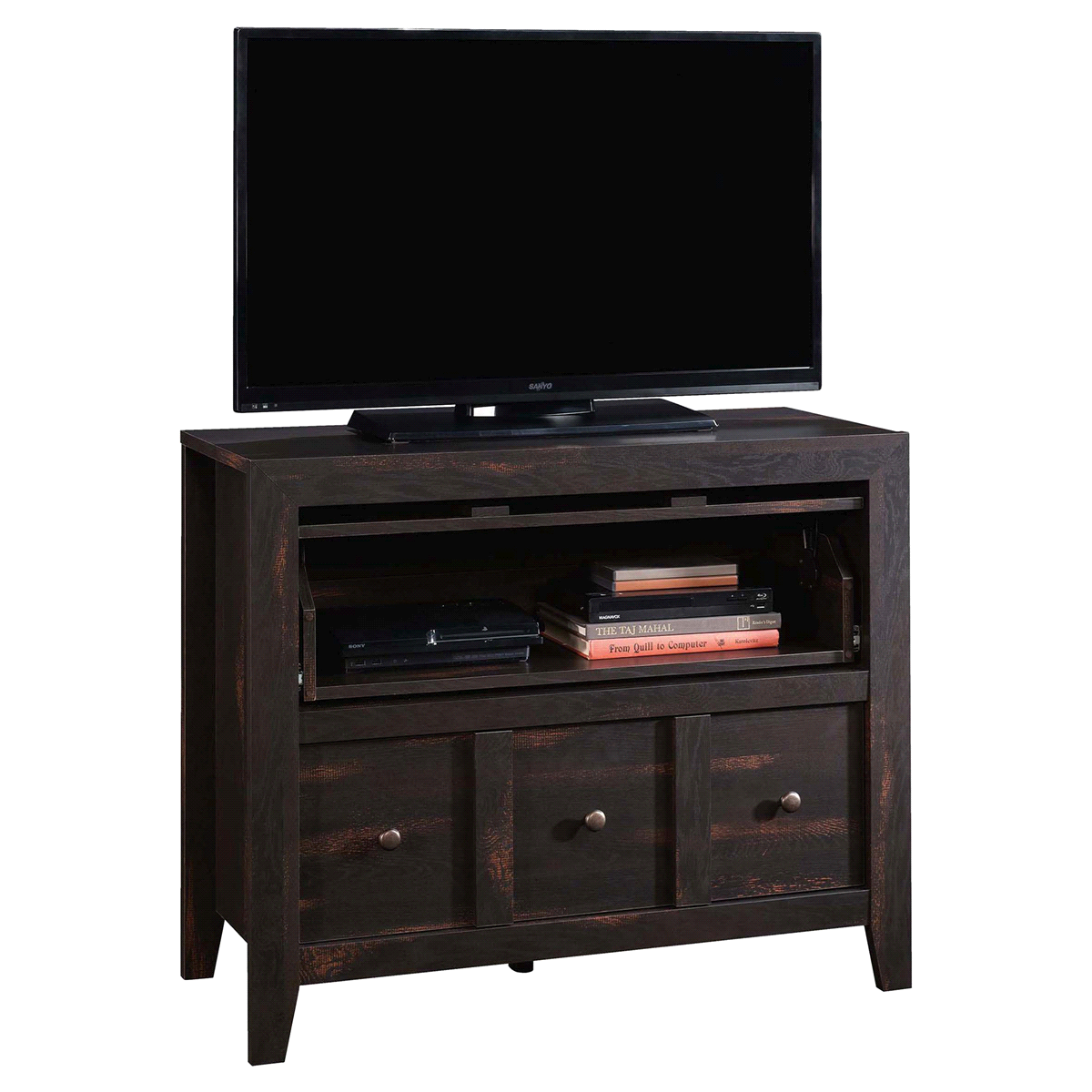 slide 4 of 6, Sauder Dakota Pass Anywhere Console Char Pine, 1 ct