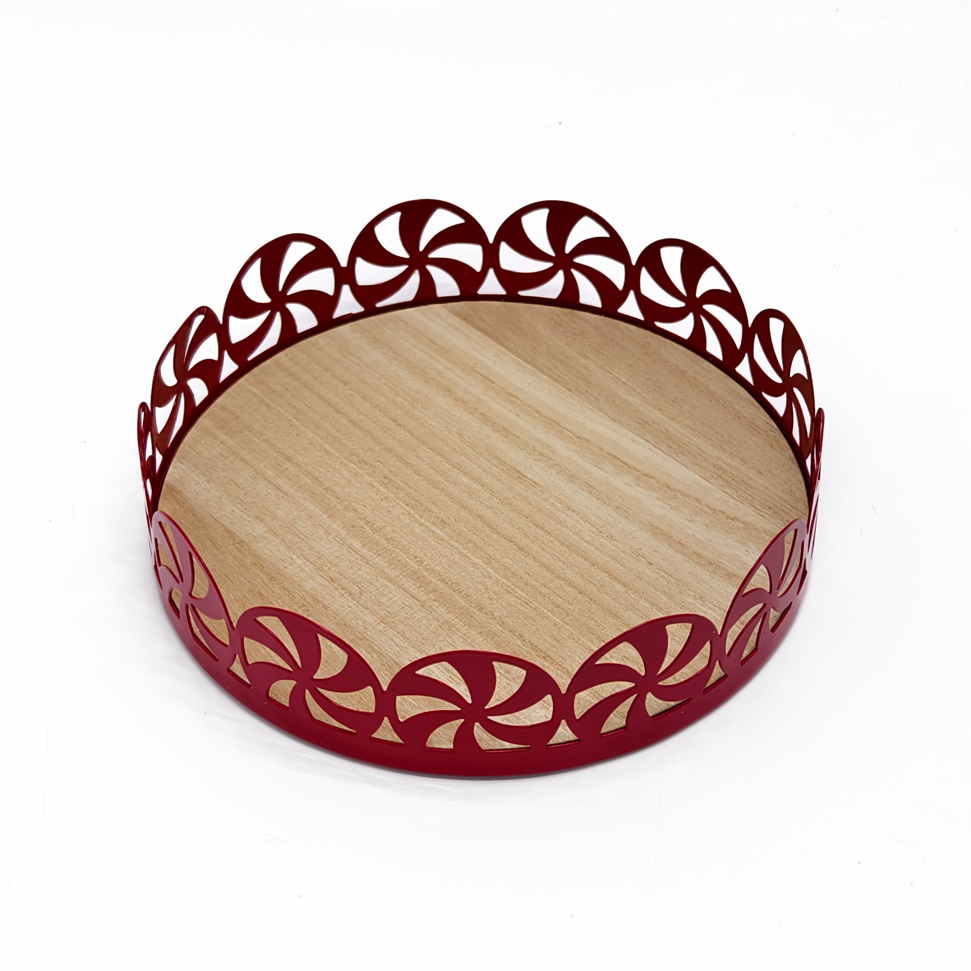 slide 2 of 4, 6" Red Decorative Peppermint Tray By Ashland, 6 in