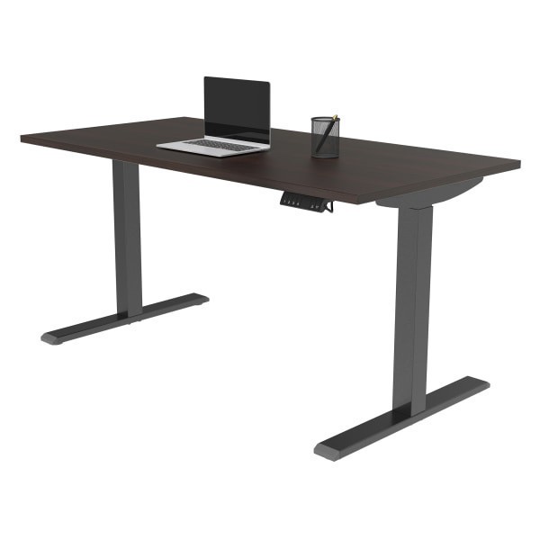 slide 6 of 10, Realspace® Magellan Performance Electric 60""W Height-Adjustable Standing Desk, Espresso, 1 ct