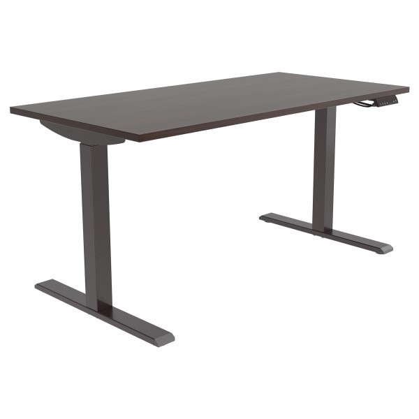 slide 4 of 10, Realspace® Magellan Performance Electric 60""W Height-Adjustable Standing Desk, Espresso, 1 ct