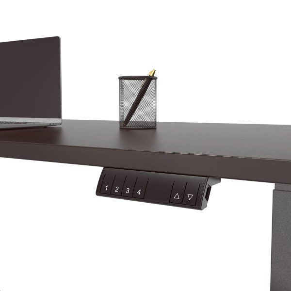 slide 8 of 10, Realspace® Magellan Performance Electric 60""W Height-Adjustable Standing Desk, Espresso, 1 ct