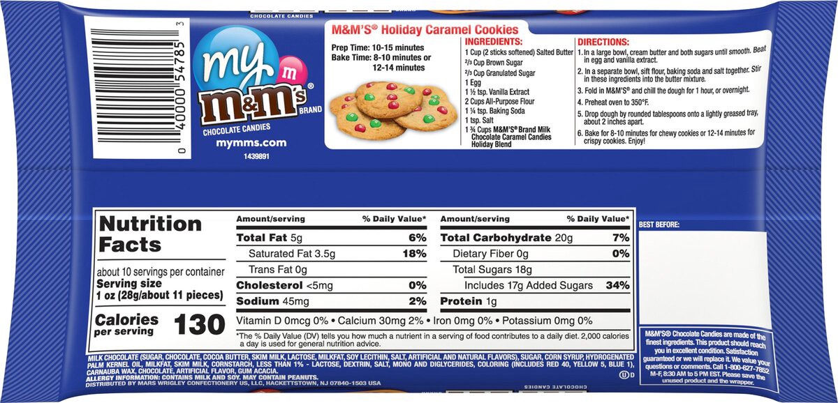 slide 7 of 8, M&M's Holiday Caramel Chocolate Candy, 9.5 oz