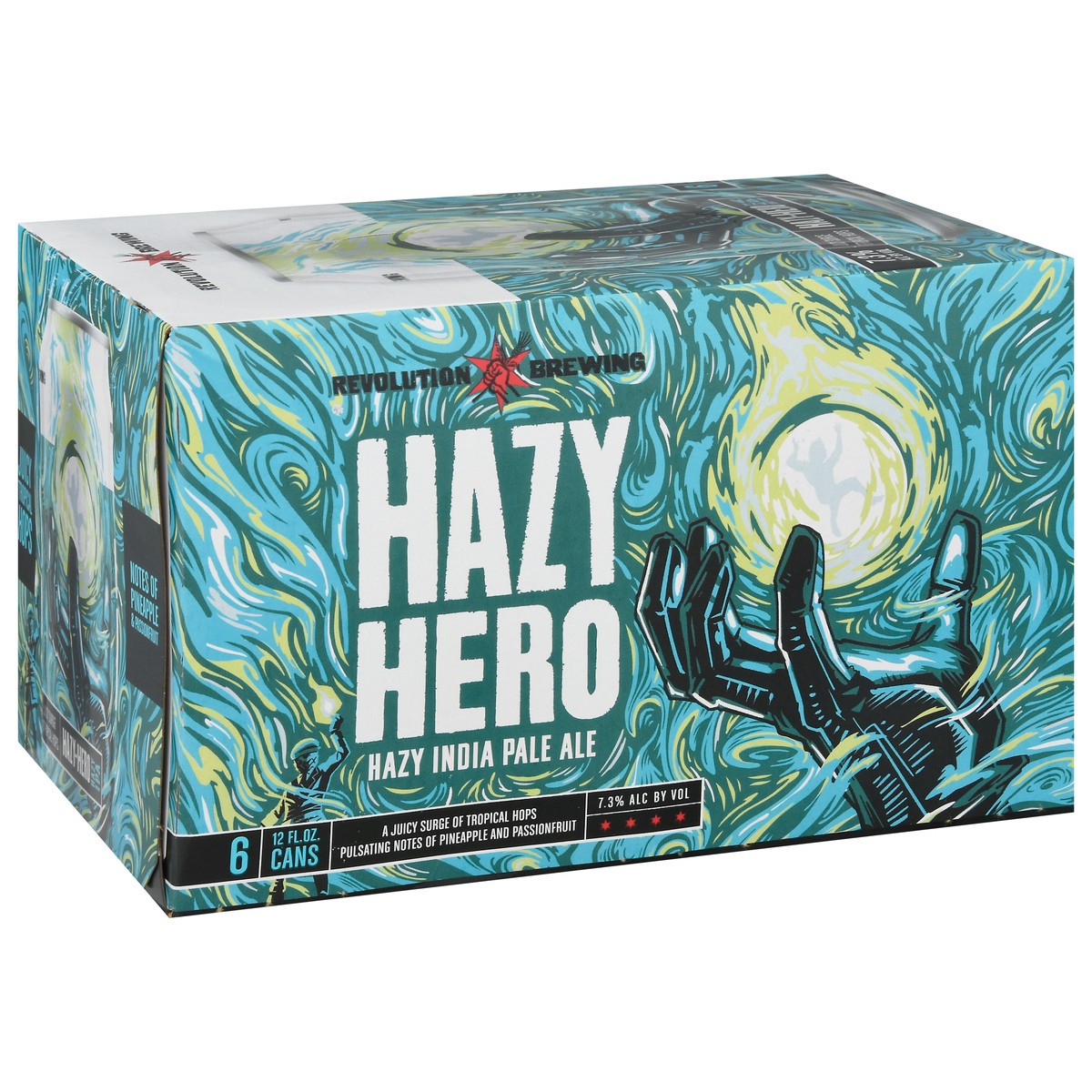 slide 4 of 9, Revolution Brewing Hazy India Pale Ale Hazy Hero Beer 6 - 12 fl oz Cans, 6 ct; 12 oz