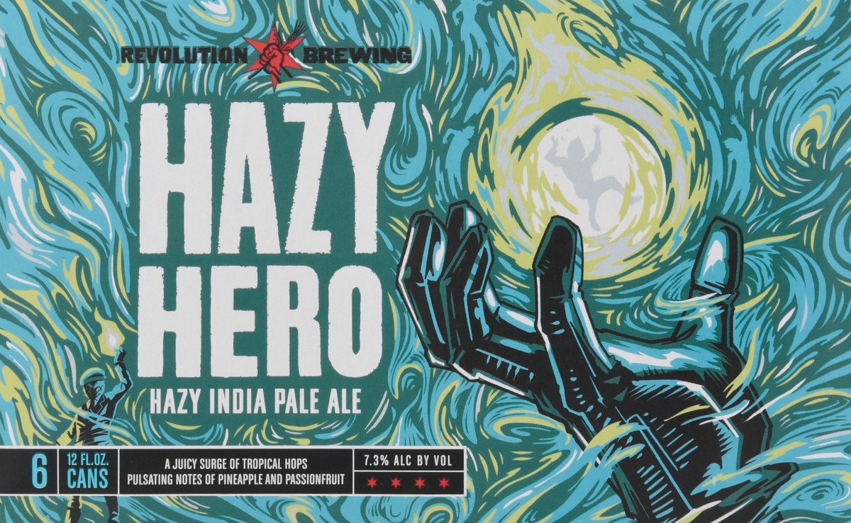 slide 6 of 9, Revolution Brewing Hazy India Pale Ale Hazy Hero Beer 6 - 12 fl oz Cans, 6 ct; 12 oz