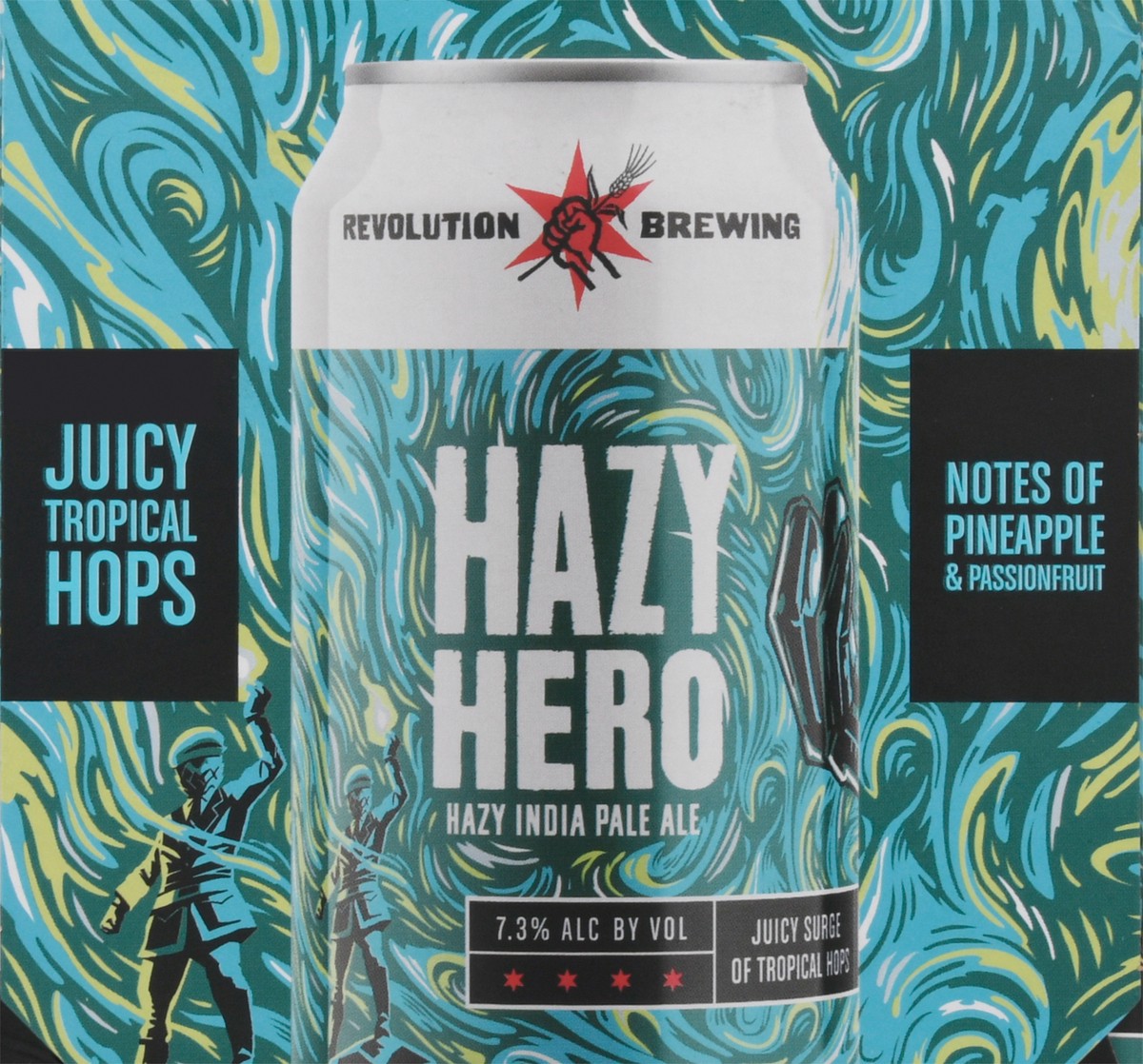 slide 5 of 9, Revolution Brewing Hazy India Pale Ale Hazy Hero Beer 6 - 12 fl oz Cans, 6 ct; 12 oz