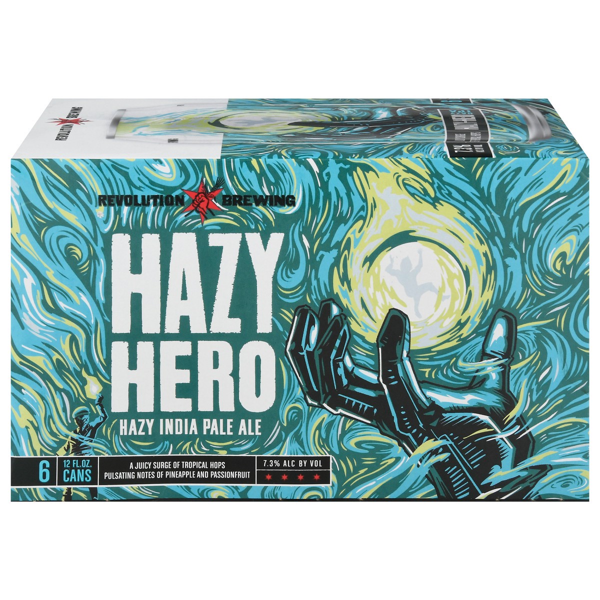 slide 1 of 9, Revolution Brewing Hazy India Pale Ale Hazy Hero Beer 6 - 12 fl oz Cans, 6 ct; 12 oz