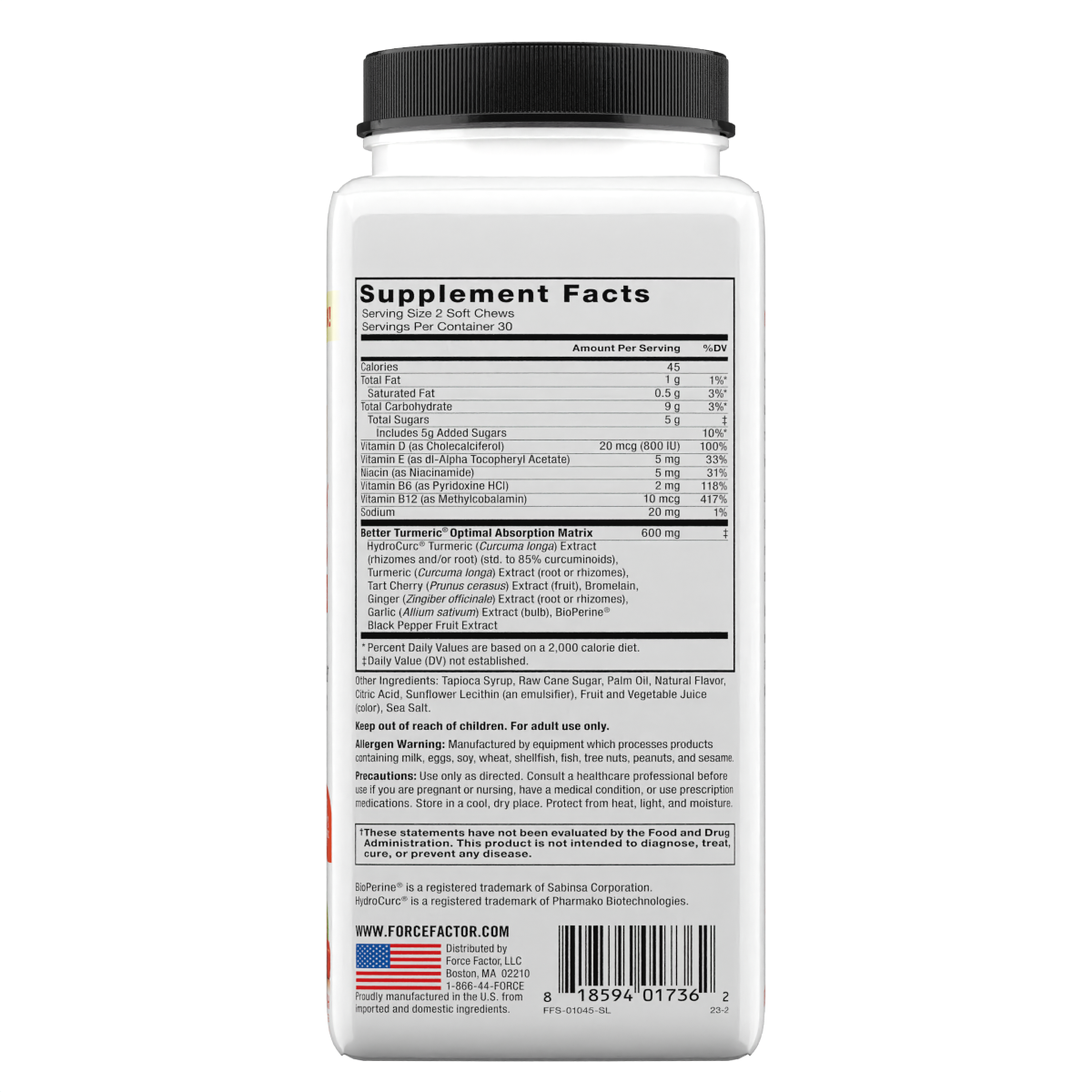 slide 2 of 13, Force Factor Better Turmeric F, 60 ct