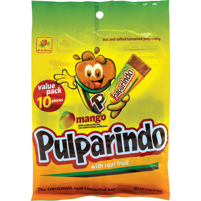 slide 1 of 1, De La Rosa Pulparindo Mango Flavor Tamarind Candy Bar, 5 oz