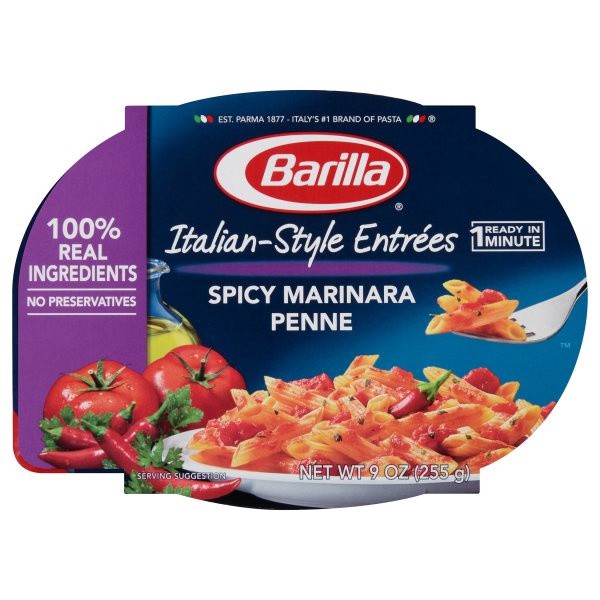 slide 1 of 6, Barilla Spicy Penne Marinara, 9 oz