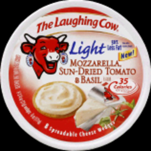 slide 1 of 1, The Laughing Cow Spreadable Cheese Wedges, Mozzarella Sun-Dried Tomato & Basil Flavor, Light, 8 ct; 0.75 oz