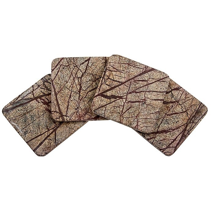 slide 1 of 1, Thirstystone Rainforest Marble Single Square Coaster - Brown, 1 ct