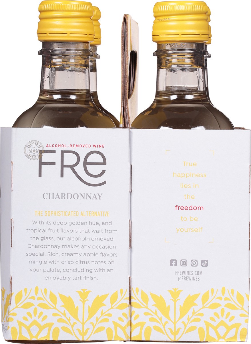 slide 6 of 14, FRE Chardonnay California White Wine, Alcohol-Removed, 4 Pack, 187ml Plastic Bottles, 0% ABV, 4 ct; 187 ml