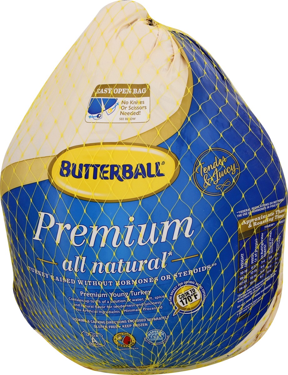 slide 1 of 12, Butterball All Natural Whole Turkey, Frozen, 16-24 lb, per lb