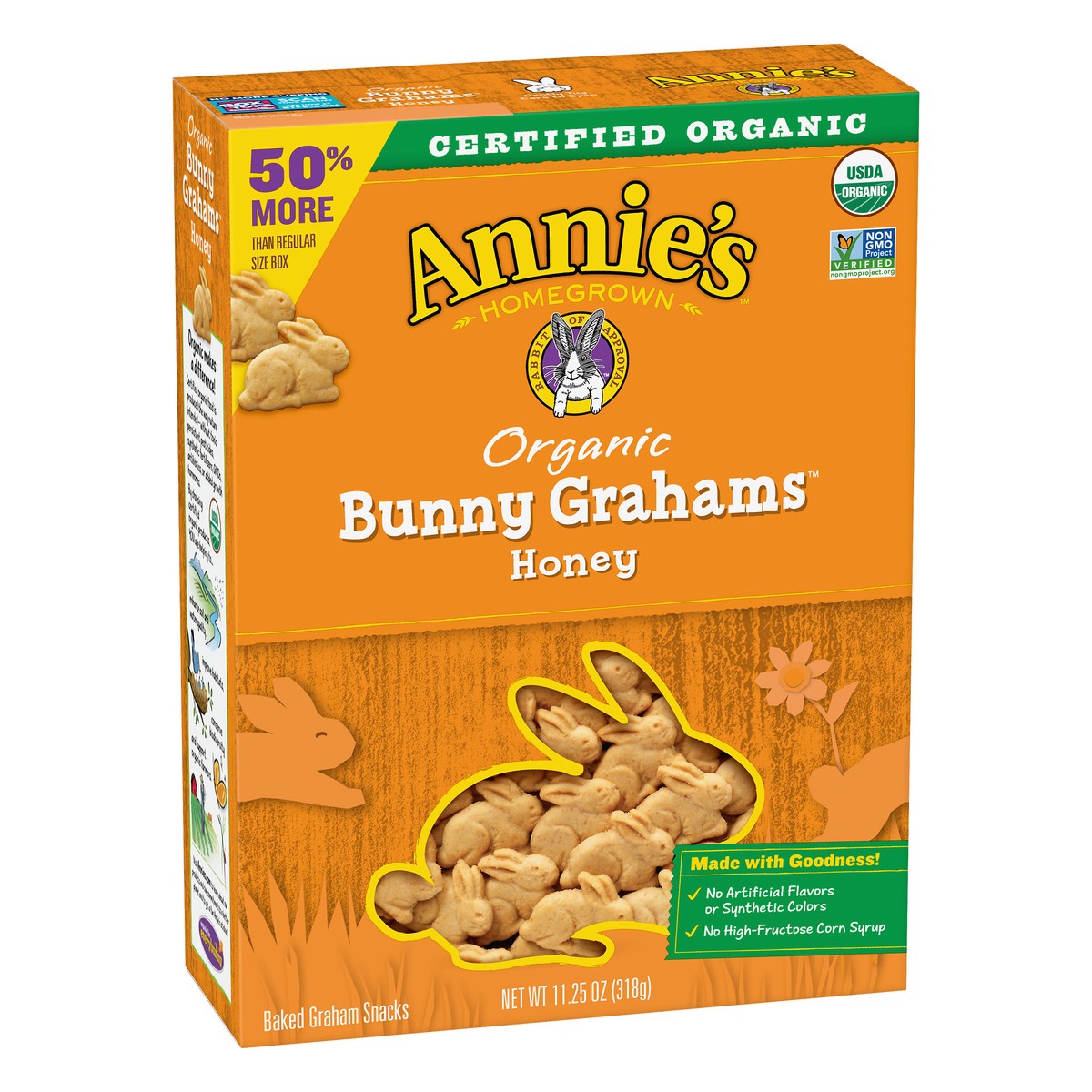 slide 4 of 10, Annie's Homegrown Organic Bunny Grahams Honey Baked Graham Snacks, 11.25 oz