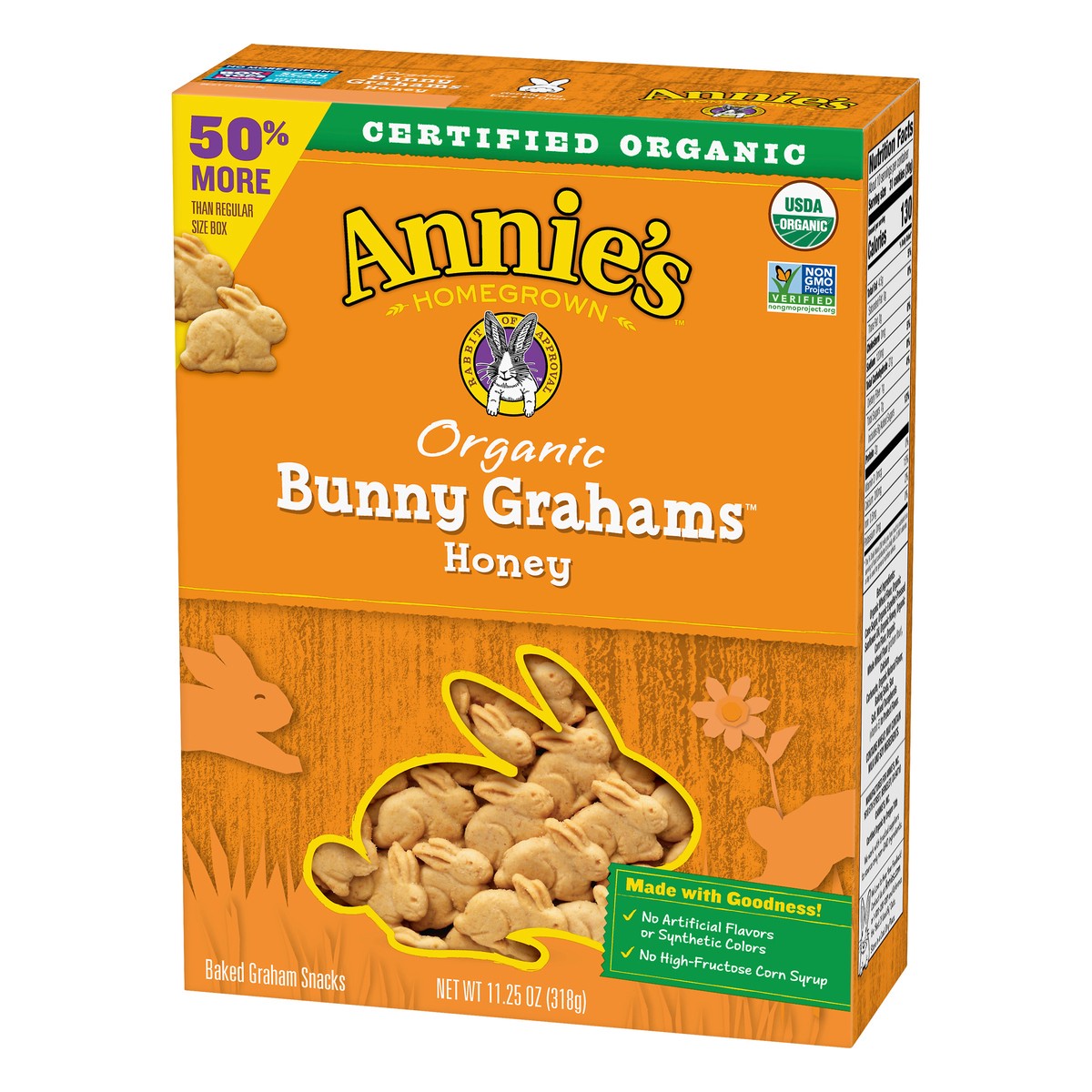 slide 7 of 10, Annie's Homegrown Organic Bunny Grahams Honey Baked Graham Snacks, 11.25 oz