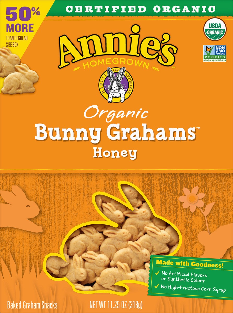 slide 8 of 10, Annie's Homegrown Organic Bunny Grahams Honey Baked Graham Snacks, 11.25 oz