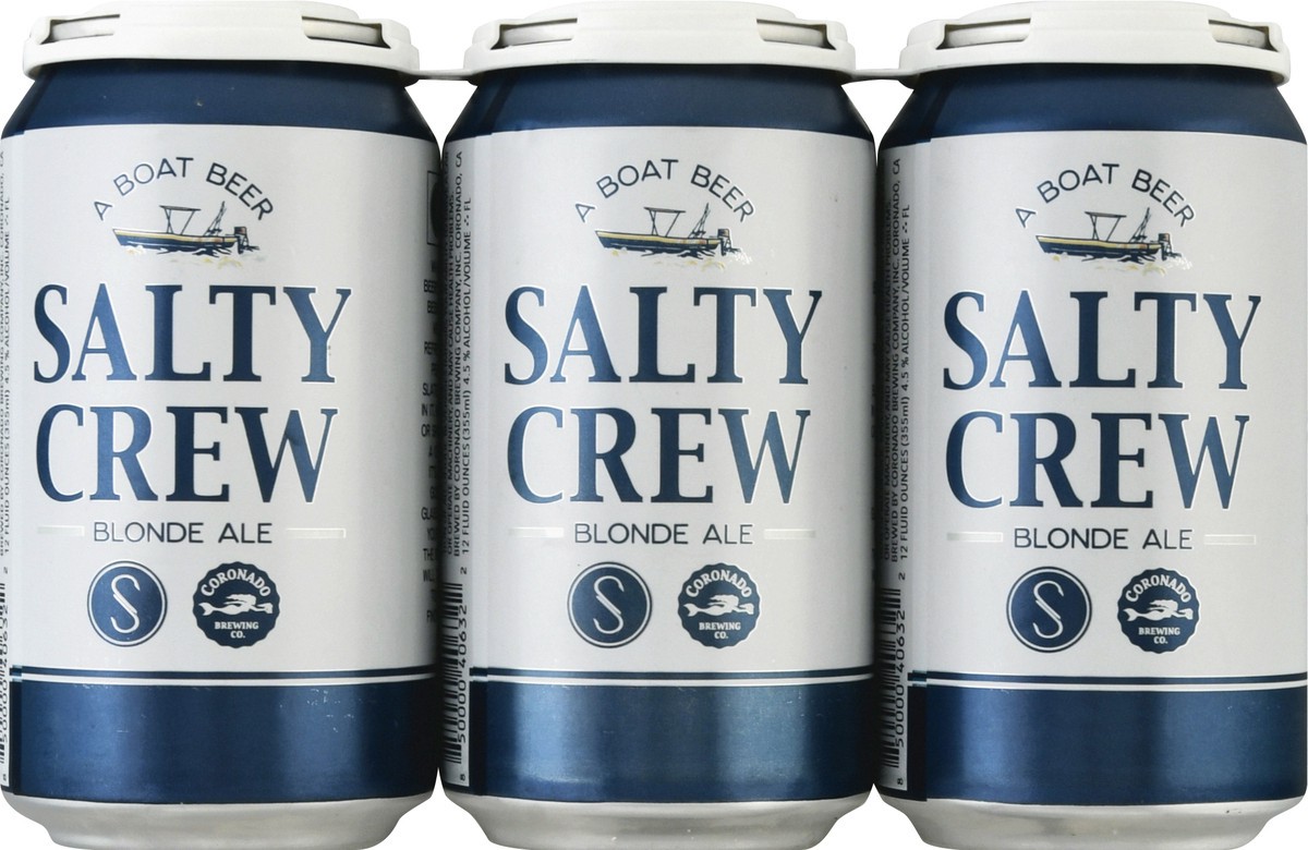 slide 2 of 9, Coronado Salty Crew Blonde Ale 6pk 12oz Cans, 72 oz