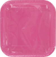 slide 1 of 1, Premier Stylz Hot Pink 7" Square Plates, 12 ct