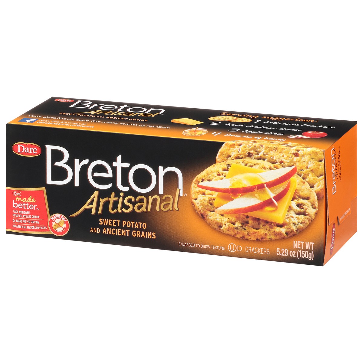 slide 5 of 14, Dare Breton Sweet Potato & Ancient Grain Crackers, 5.29 oz