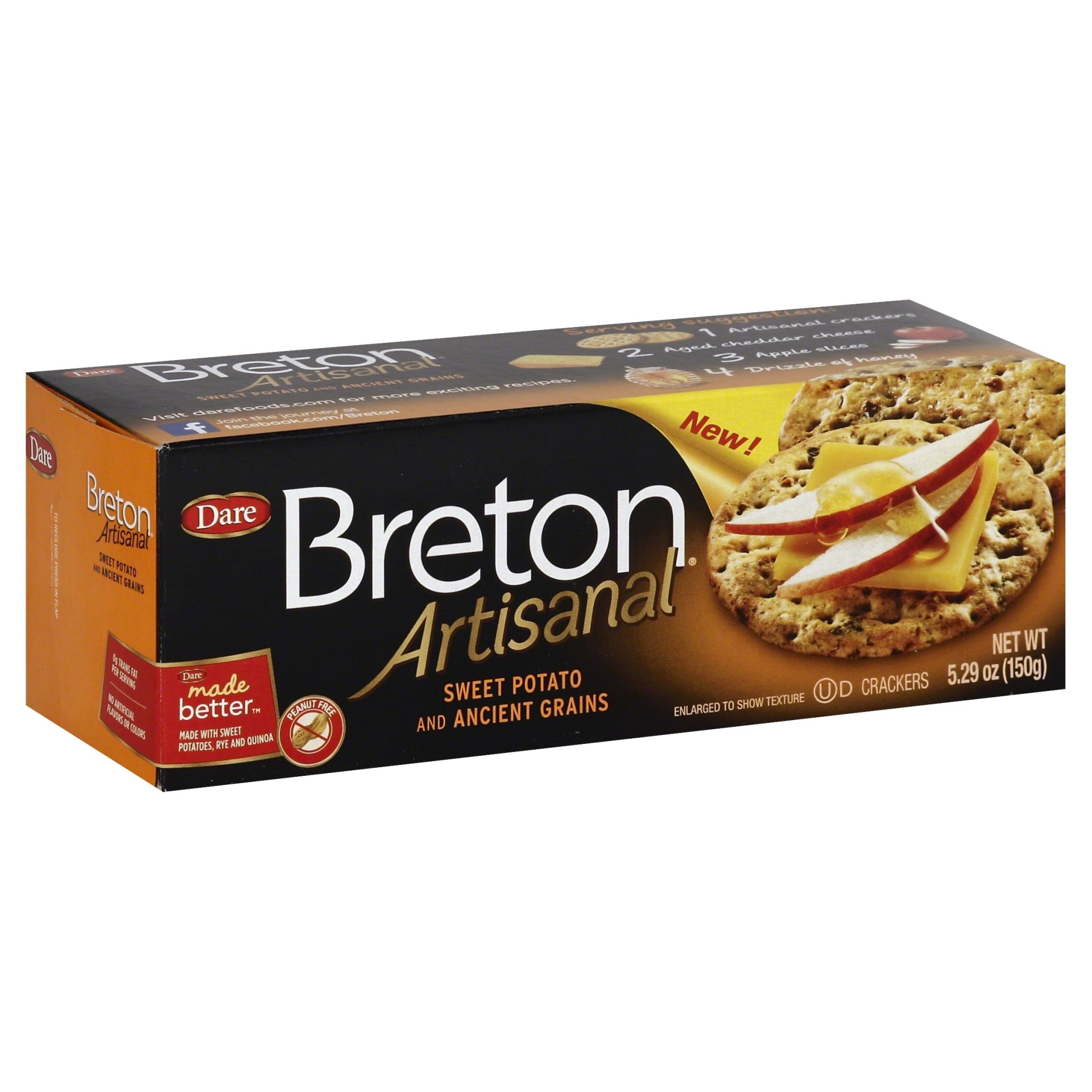 slide 1 of 2, Breton Sweet Potato & Ancient Grains Crackers, 5.29 oz
